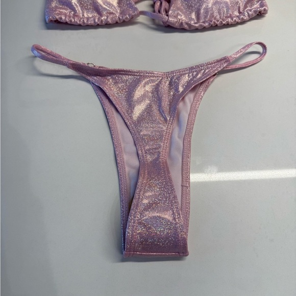 Pink Thong Bikini Two Piece Swimsuit Size Small New - Picture 3 of 10
